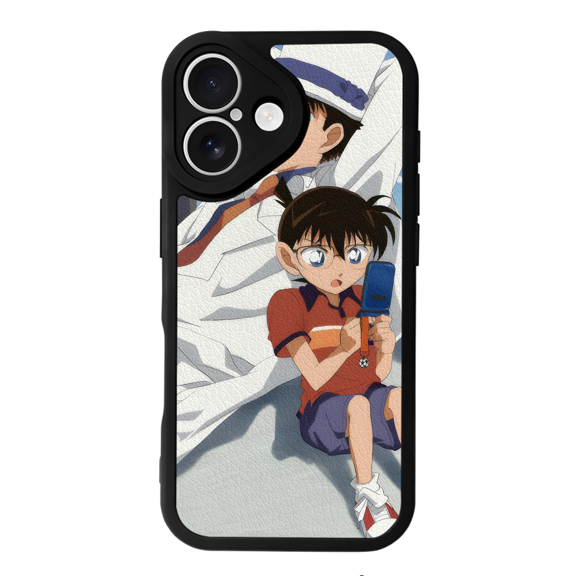 （画像用） 名探偵コナン Detective Conan 【iPhone 16シリーズ対応】シリコンスマホケース（レザー調） 材質：シリコン